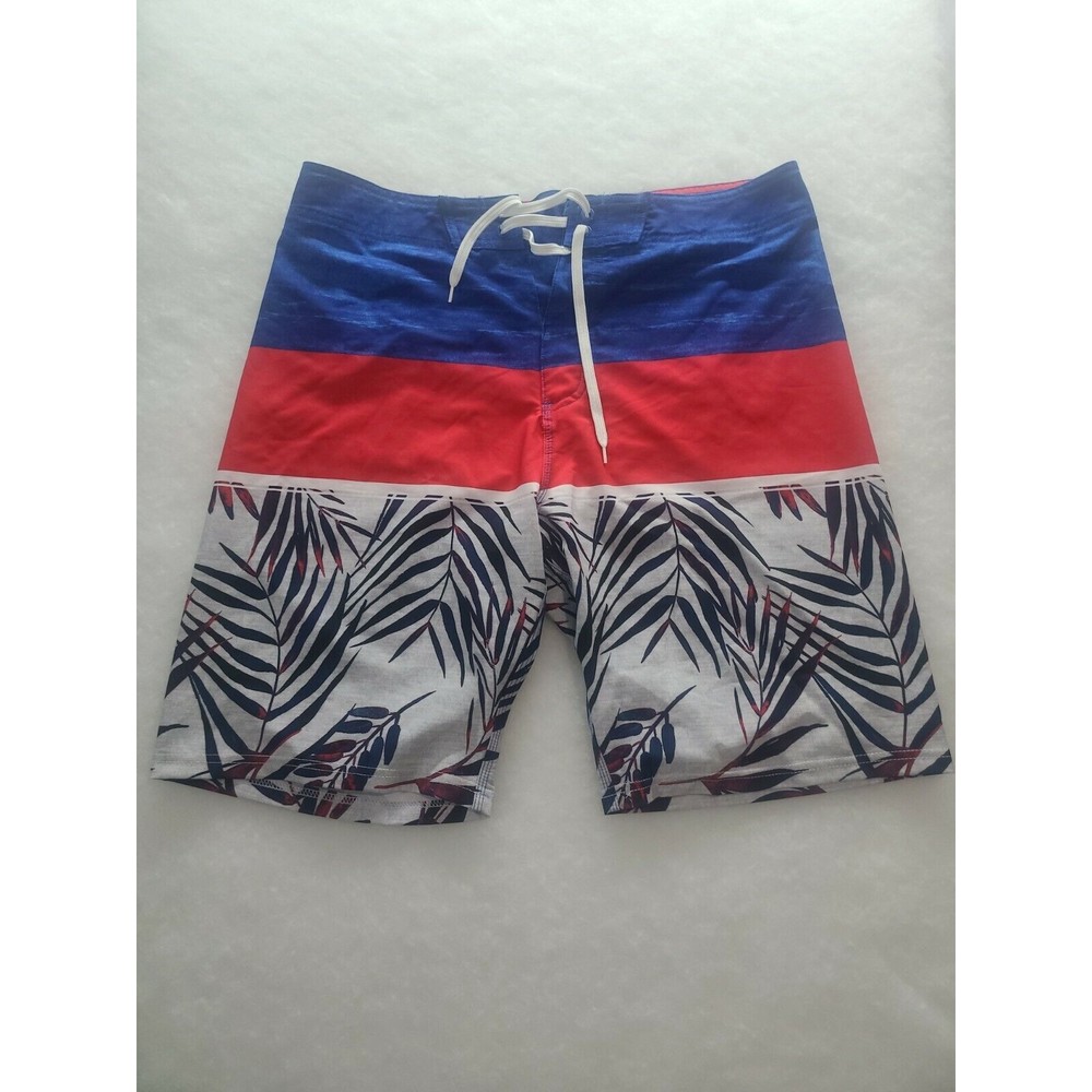 Old Navy California Men's Board Shorts Size 34 Red Navy Blue NEW w/out Tags